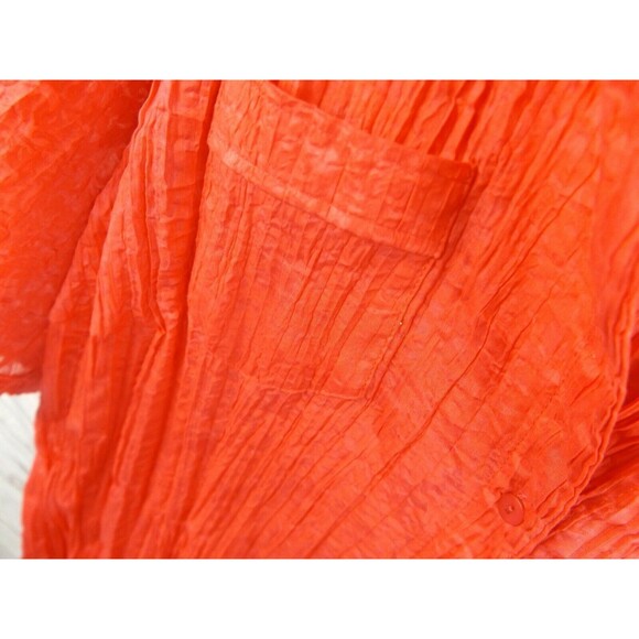 New Allison Daley Crinkle Burnout Shirt Top Size 22W Watermelon Short Sleeve - Picture 4 of 5